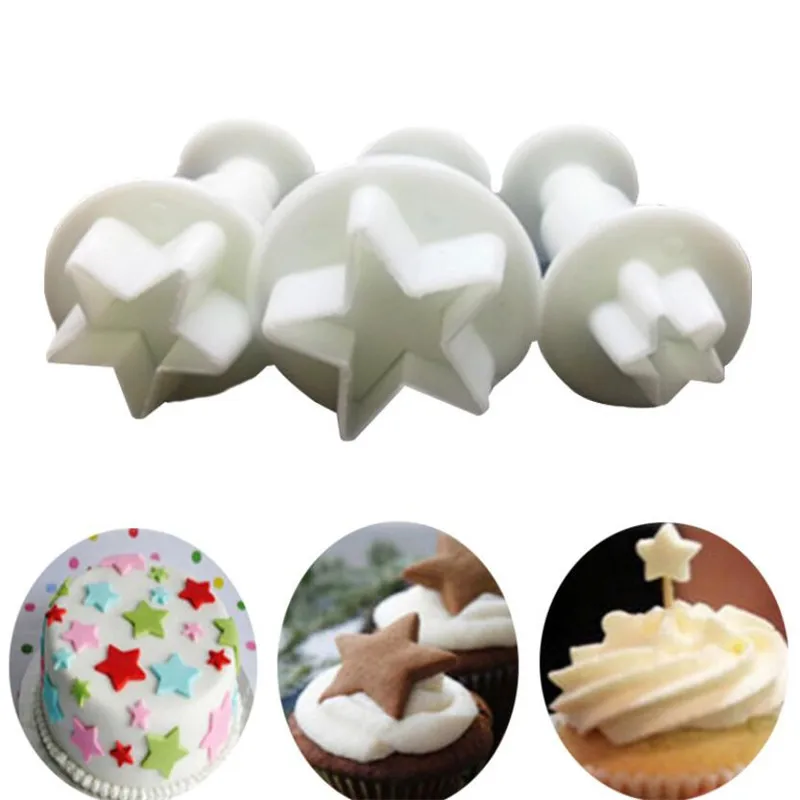 Heart Star Round Square Flower Shape Fondant Cake Decorating Gum Paste Pastry Sugar Craft Cutter Mold Biscuit Stamp Pastry Tools