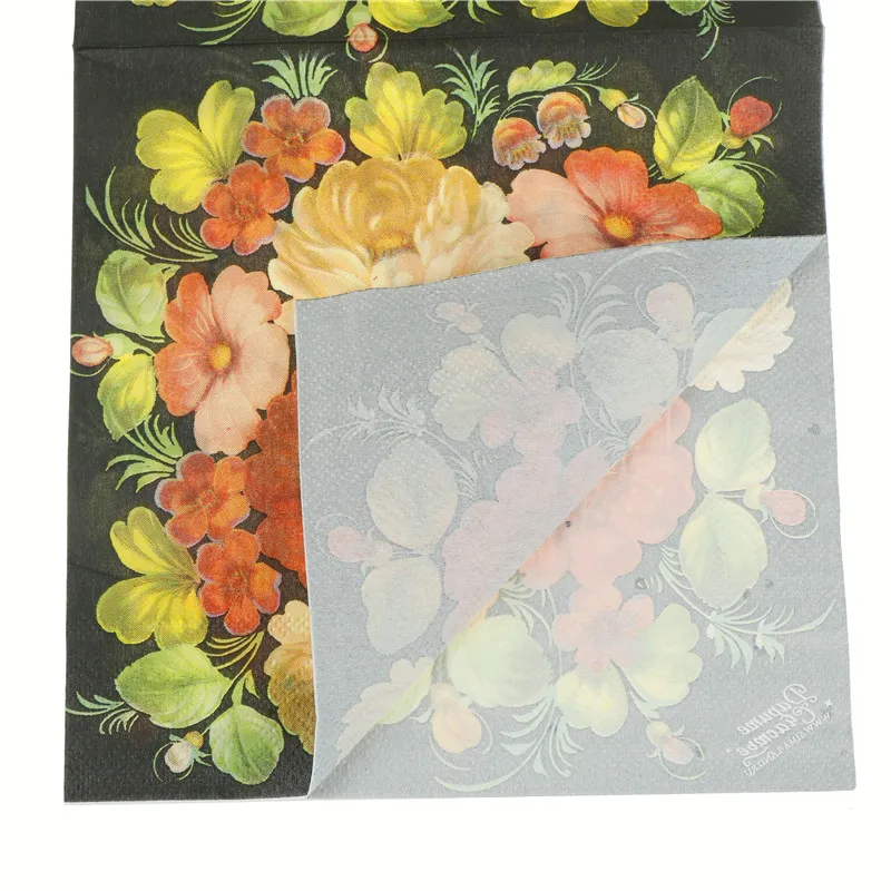 20pcs Paper Napkins Flower Event& Party Tissue Napkin Decoration Serviettes For Decor