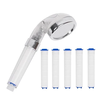 

Bathroom Handheld Shower Water Saving Head Set with 5 Filters High Pressure Portable Shower Head Hand Shower