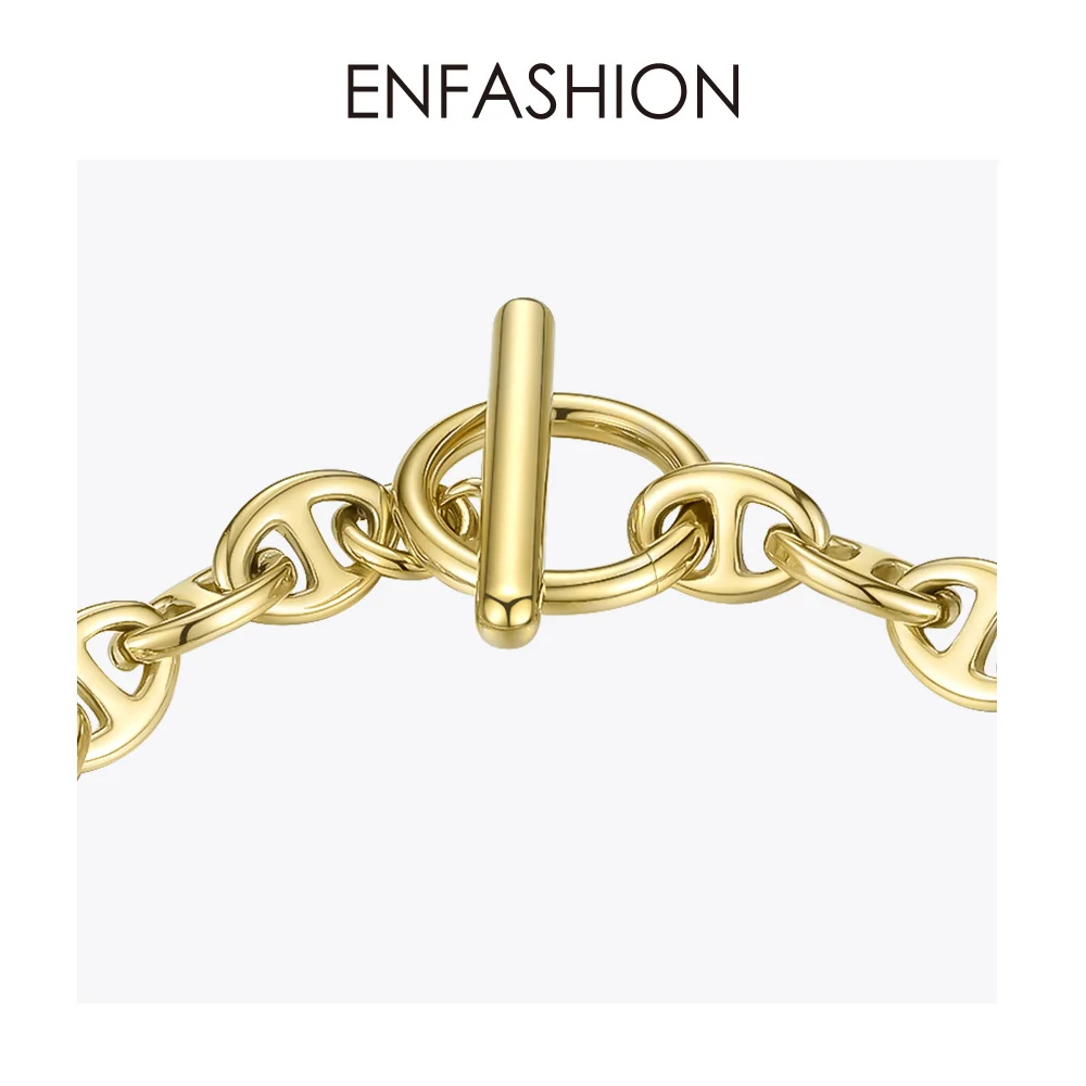 Kopen ENFASHION Geometrische Hollow Armband Femme Goud Kleur Rvs Punk Armbanden Voor Vrouwen Mode sieraden Vrienden Gift B2046