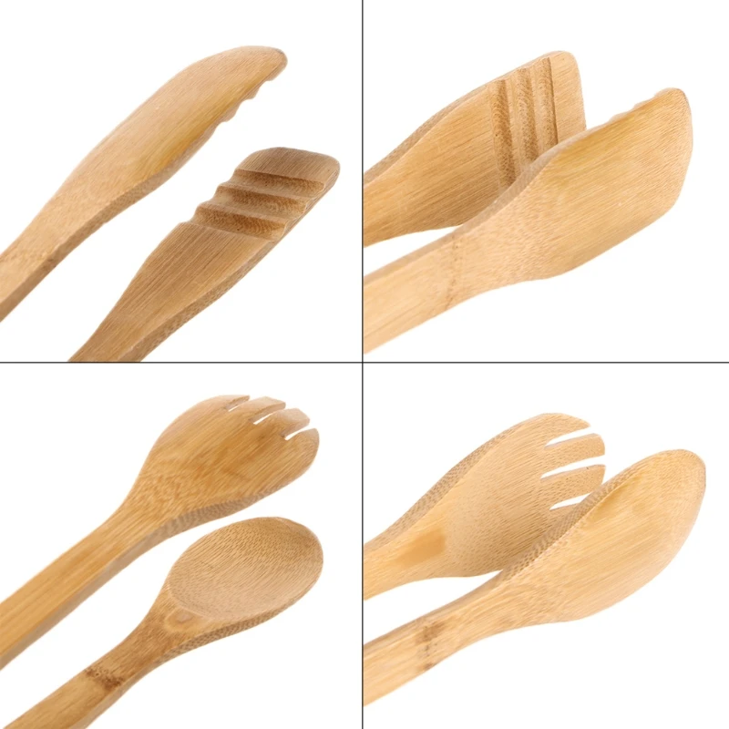 Silicone Handle Bread Tongs Food Toaster Salad Cake Snack Clip Kitchen Utensil H7EA