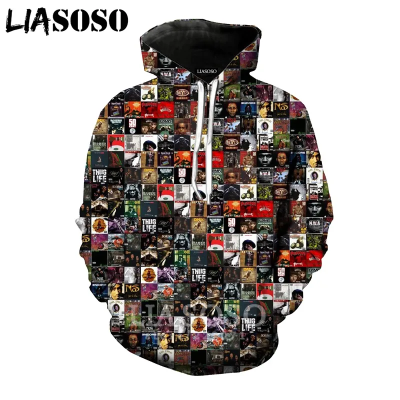 2 2pac толстовки LIASOSO забавные для мужчин и женщин Аниме Толстовка 3D принт Рэпер Хип Хоп с длинным рукавом Уличная Топ пуловер с круглым вырезом B182-10 - Цвет: 2