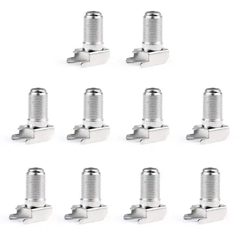 

Areyourshop 10 PCs 75 Ohm F-Type Jack Female Bulkhead Right Angle Thru Hole RF Connector PCB Mount