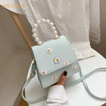 

Creative Design Daisy Flower Totes Shoulder Bags Women Pearl Handbag Classic Texture Chic PU Elegant Crossbody Pouch
