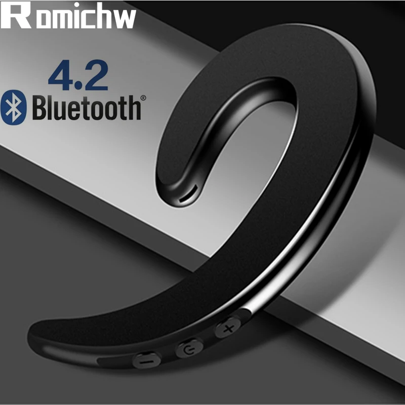 ROMICHW беспроводные наушники Bluetooth наушники костной проводимости Blutooth спортивные наушники для iPhone 8 X Xiaomi наушники цепляющиеся за уши