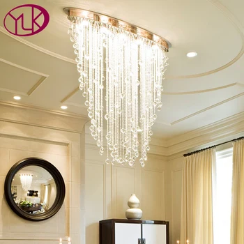 

New Youlaike Modern Chandelier Lighting Oval Design Dining Living Room Crystal Light Luxury Flush Mount LED Cristal Lustre