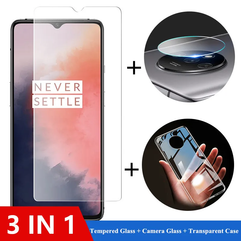 Закаленное стекло+ задняя крышка для OnePlus 7t Pro, защитный чехол для телефона, пленка для объектива камеры для OnePlus 6 6T 7 7 TPro, стеклянный чехол