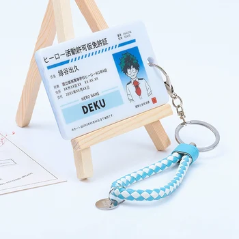 

Anime My Hero Academia Midoriya Izuku Acrylic Card Cover Creative Cartoon Bus ID Card Holder Keychain Charms Pendant Girl's Gift