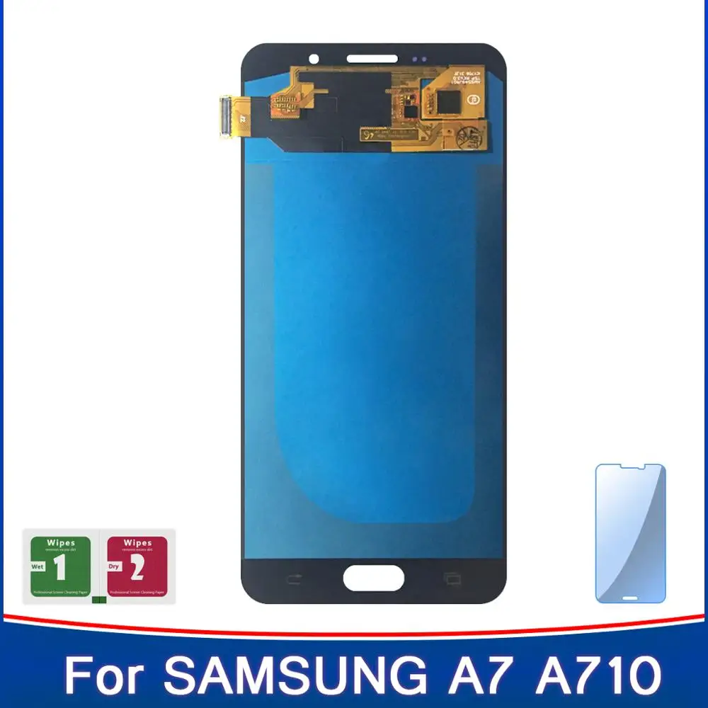 100% новый A7 супер Amoled дисплей для Samsung Galaxy 2016 A710 A710F A710M LCD сенсорный экран