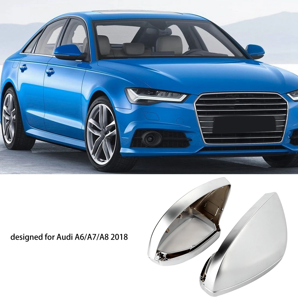 1 пара зеркал заднего вида Защитная крышка матовый хром для Audi A6 A7 A8 крыло зеркальное покрытие