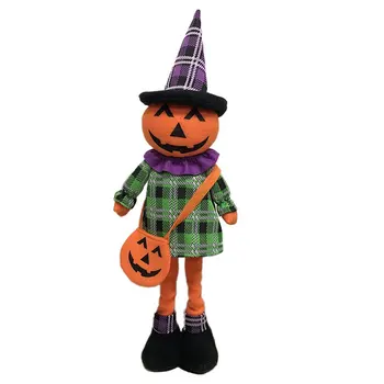 

Halloween Telescopic Doll Ornaments Pumpkin Black Cat Ghost Witch Dolls Party Home Decoration Scene Layout Decorations