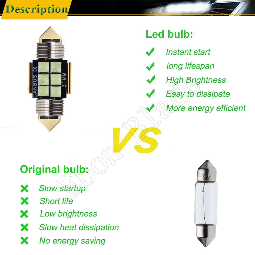 4 x c5w led Canbus Светодиодная Лампочка 12V Festoon 31 мм 36 мм 39 мм 41 мм c5w c10w лампа для чтения интерьер автомобиля купольная карта светильник 3030 6SMD Ice Blue