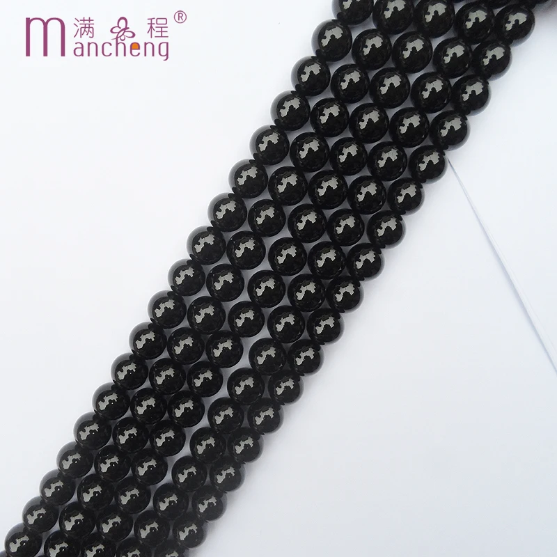 

AAAAA Natural Stone 10MM Black Onyx beads Pretty fine Black Onyx agate stone Loose Beads For making bracelet jewelry(37-38 bead)