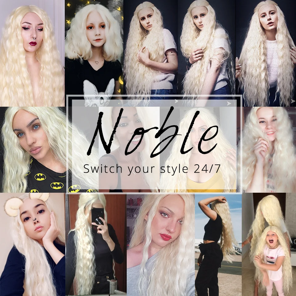 Noble Hair Synthetic Wig Lace Front Synthetic Wig Long Curly Ombre Blonde Wig 42 Inch 613 American Synthetic Lace Front Wig 2 Noble Hair Synthetic Wig Lace Front Synthetic Wig Long Curly Ombre Blonde Wig 42 Inch 613 American Synthetic Lace Front Wig 2