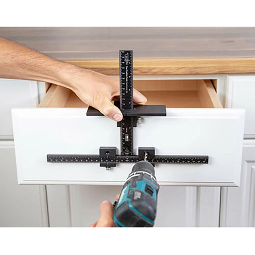 

Reversible Drilling Aluminium Alloy Woodworking Multifunctional Punch Locator Tool Easy Apply Quick Adjustable Assist Accurate