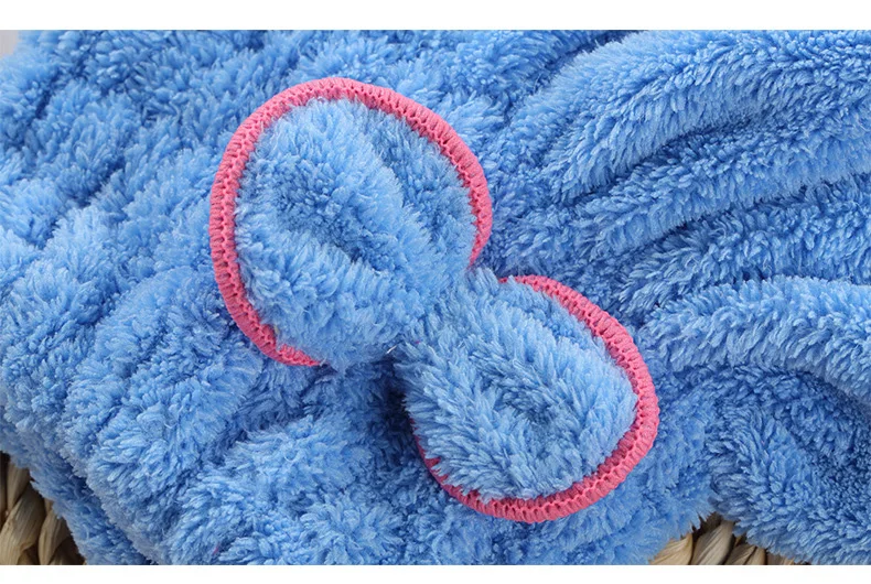 Microfibra seco gorro de pelo ducha tapa engrosamiento de terciopelo de Coral sombrero de princesa raspido Super absorbente