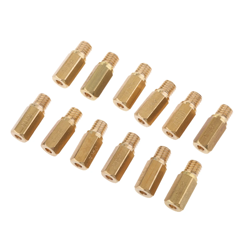 12pcs Carburetor Main Jet Kit 140 142 145 148 150 152 155 158 160 162 165 168 Size Replacement for Keihin OKO PE PWK