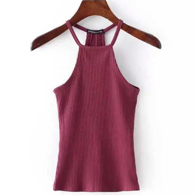 gym bra 2022 Summer Casual Knit Basic Tank Top Women Ribbed Stretchy Solid Sport Summer Crop Top 2021 Off Shoulder Sexy T Shirt cheap bras Tanks & Camis