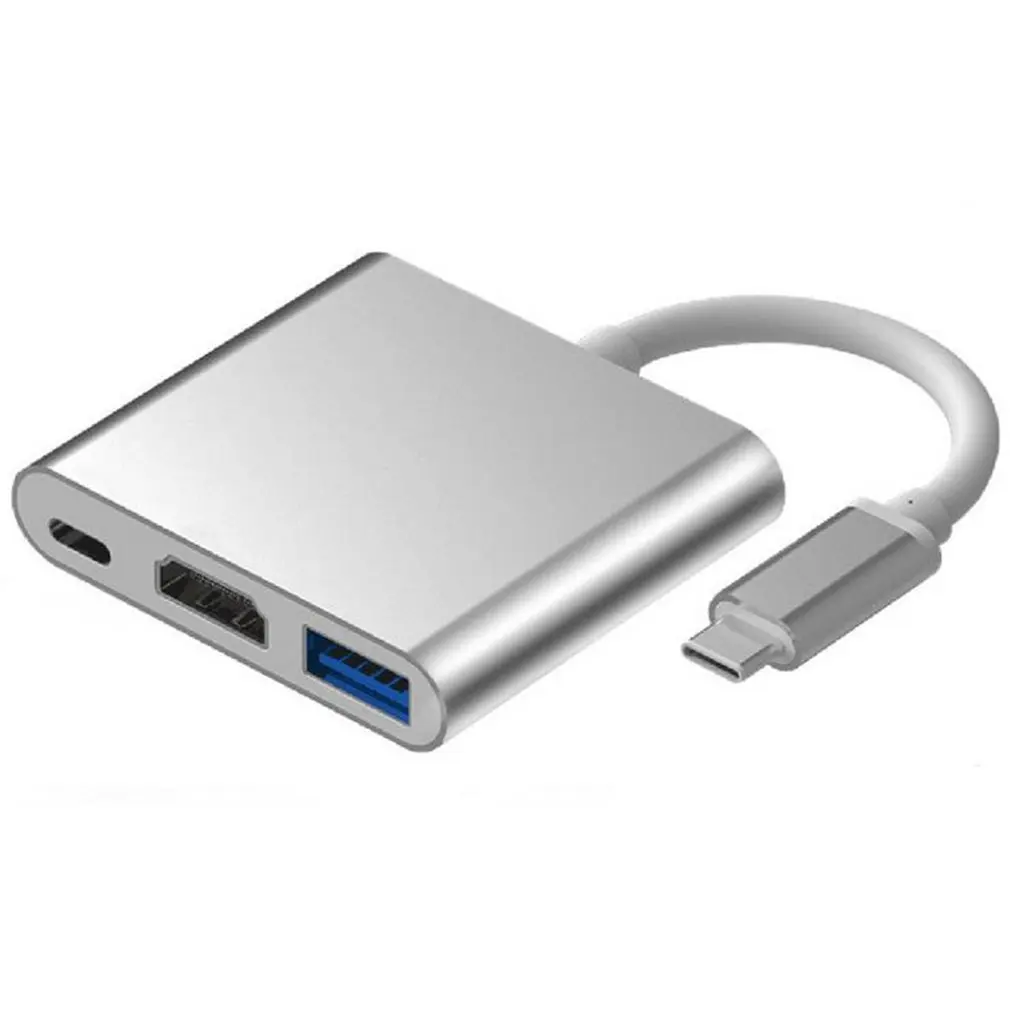 

3 In 1 Portable Usbc to Hdmi 3.1 Converter Adapter Type c to hdmi HDMI/USB 3.0/Type C Adapter Type-C Aluminum For Macbook