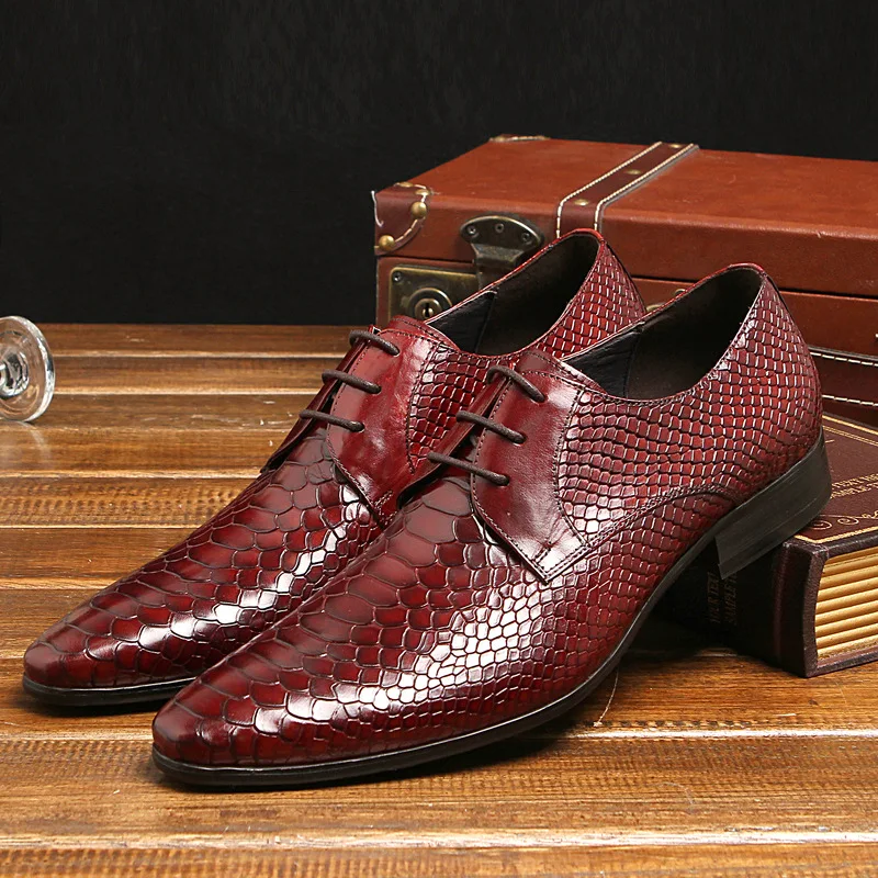 

Men Leather Oxfords Chaussure Homme Men Shoes Lace-up Pointed Toe Formal Wear Leather Shoes Work Shoes Genuine Leather Shoes