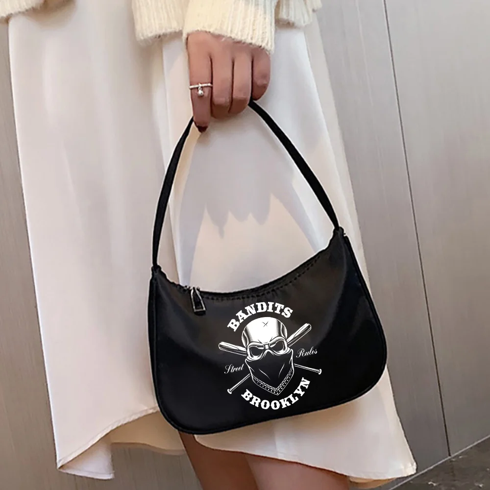 Fashion Trend Women'S Bag Commuter Shoulder Bag Handbag Gothic Punk Skull Pattern Print Fashion Underarm Bag Black Cosmetic Bag 44 Fashion Trend Women'S Bag Commuter Shoulder Bag Handbag Gothic Punk Skull Pattern Print Fashion Underarm Bag Black Cosmetic Bag