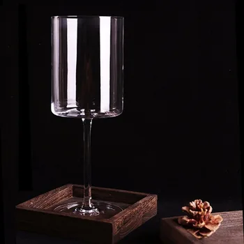 

Lead-Free Artificial Crystal Straight-Cut Goblet Creative Glass Transparent Green-tea Cup Candle Cup Direct Selling(2PCS)(4PCS)