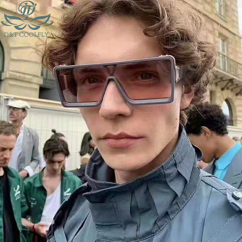 

D&T 2020 New Fashion Shield Sunglasses Men Women Big Color Lens PC Frame Printing Goggle Vintage Party Cool Sunglasses UV400