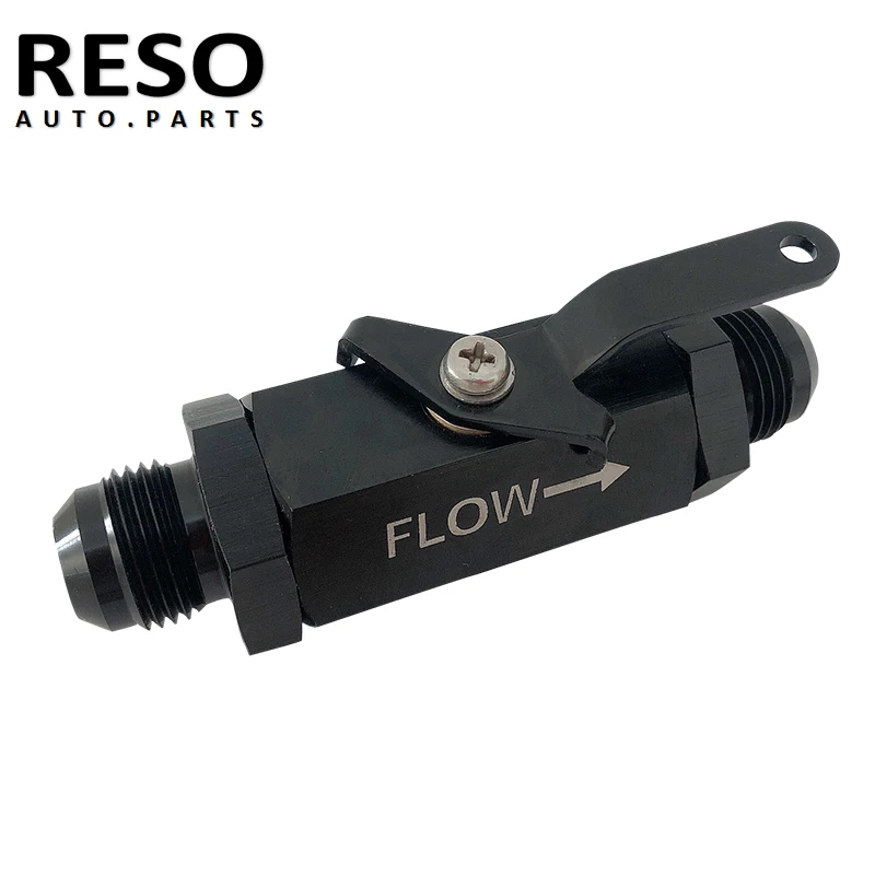 AN10 Shut Off Valve Fitting New Polished Aluminum BLACK Universal 10AN SHUT OFF VALVE Adapter Fuel Supply Treatment