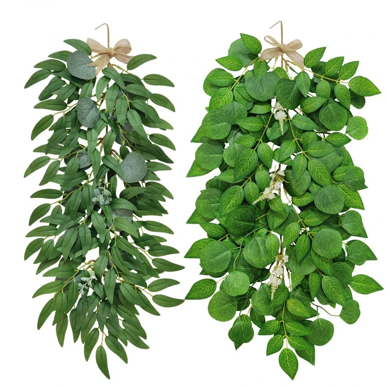 Artificial Plant Eucalyptus Willow Leaf Rattan Ornaments Nordic Hotel Home Restaurant Balcony Wall Hanging Decoration Fake Plant