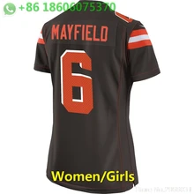 A+++ качественная женская футболка Baker Mayfield 6 Jersey Cleveland