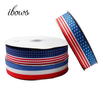 

Ibows 5yards 38mm Grosgrian Ribbon Flag Printed Ribbon For Home Decoration Accessories DIY Hairbows Material Festival Decoration