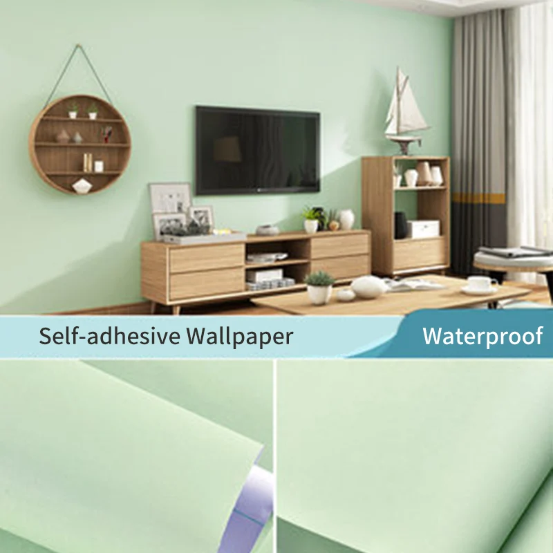 Wall Stikcer MIGN Pure Color Moire Waterproof Vinyl Decorative Film Self Adhesive Wallpaper for Kitchen Furniture Stickers Home Decor Simple Style - Цвет: Wall Stikcer MIGN