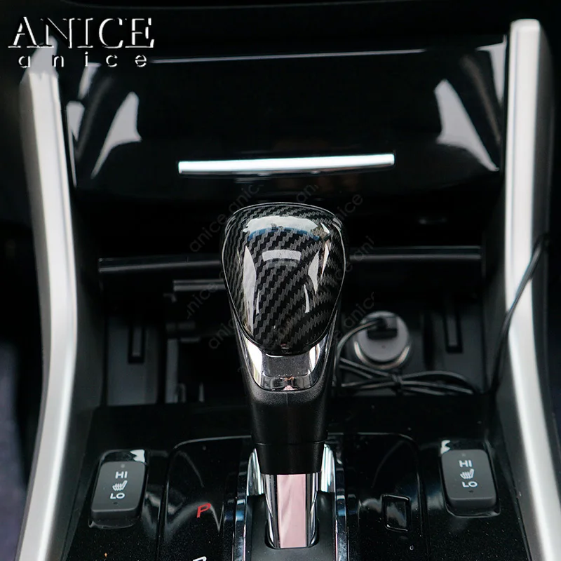 Carbon Fiber Color Inner Gear Shift Knob Cover fit For Honda Accord accessories 2013 ABS