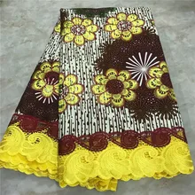 Высокое качество Новое поступление Анкара хлопковые восковые кружева восковая ткань африканская вышивка голландский воск с кружевной тканью WD1017119