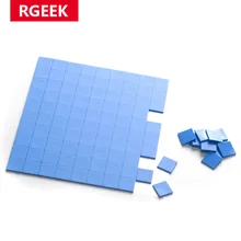 RGeek – coussin de refroidissement en Silicone conducteur, pour CPU et GPU, dissipateur thermique, 100x100mm x 0.5mm 1mm 1.5mm, tranche bleue