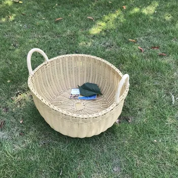 

Ins storage basket picnic Germany imported food grade PP rattan imitation wicker sundries car bo