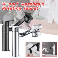 

Basin Sink Bathroom 360° Rotate Faucet Deck Mounted Hot Cold Water Basin Mixer Taps Matte Sink Tap Crane for Bathroom Kitchen