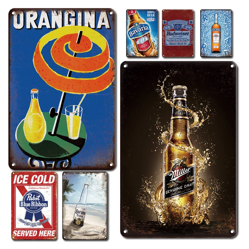 

Vintage Coffee Bar Metal Poster Tin Sign Retro Nostalgia Beer Wall Stickers Metal Plate Signs Kitchen Home Decoration Plaques