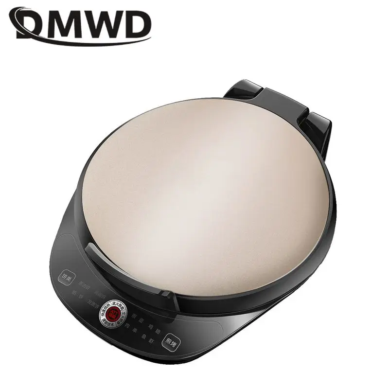 DMWD 220V Household Double Side Heating Electric Skillet Crepe Pancake Maker Automatic Pizza Pie Machine BBQ Tool Frying Pan