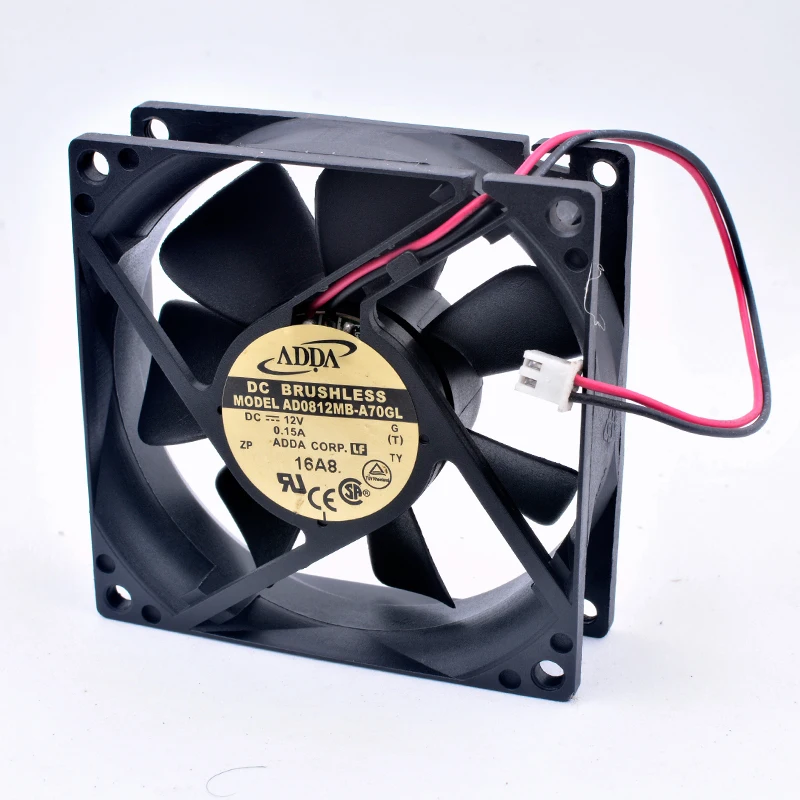 AD0812MB-A70GL 8 см 80 мм вентилятор 80x80x25 12 В постоянного тока 0 15 а 2-контактный 2 шариковый