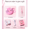 Cute Mini Girl Mobile Phone Quad Band Flip Cartoon Unlocked Kids Children Dual Sim CellPhone With Gift Cat Head Bag Lanyard 2