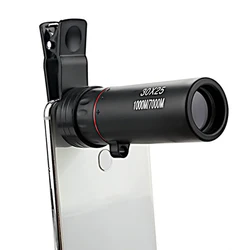 Télescope monoculaire portable avec Zoom 7X 30x25, objectif Bak4, pour la pêche en plein air, le Camping, la chasse et les voyages, avec Clip de téléphone 