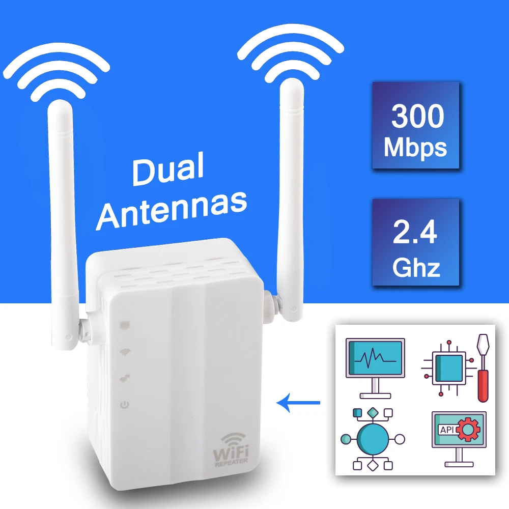 Открытый беспроводной Wi-Fi ретранслятор wifi удлинитель 300 Мбит/с 2,4 ГГц широкополосный водонепроницаемый усилитель wifi роутер антенна