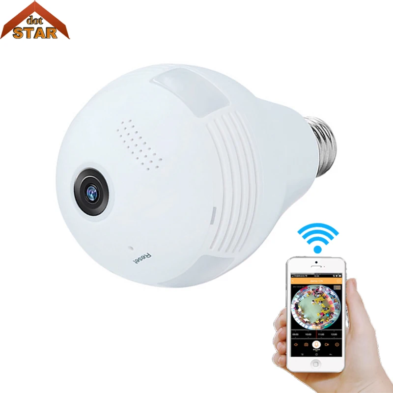 

Bulb Light Wireless IP Camera Wifi FishEye 960P 1080P HD Mini CCTV VR 360 Video Camera 1.3MP Home Security WiFi Camera Panoramic