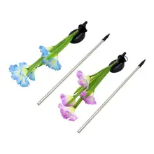 2 шт 3 цвета 4LED Солнечный симулятор Morning Glory газон свет Красочные Изменение наружная газонная лампа для сада