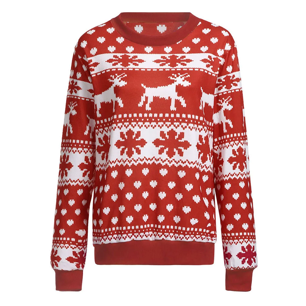 Женский свитер, Рождественский пуловер с цветочным принтом и длинным рукавом, Рождественский свитер с круглым вырезом для женщин, уличная одежда# G2 - Цвет: C