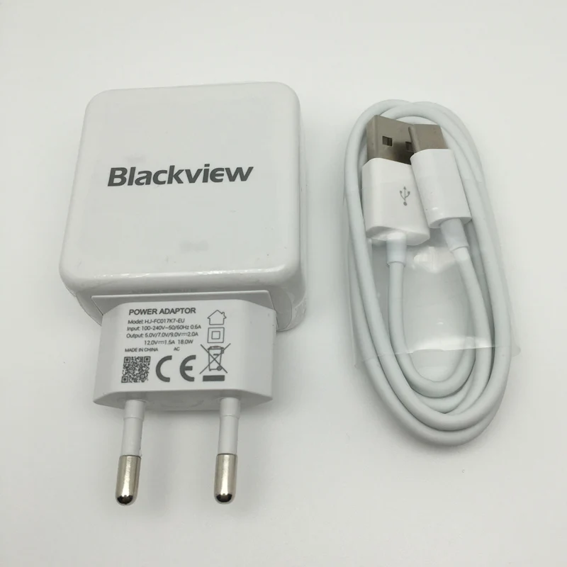 New Original Fast Charging EU Plug Power Adapter Travel Supply for Blackview BV9500 Plus Wall Charger+Wire Type-C USB Cable