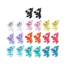 

10PCS Fashion Trendy Alloy Rhinestone Bear Pendant Temperament Net Red Diy Hand-made Earrings Pendant Jewelry Material
