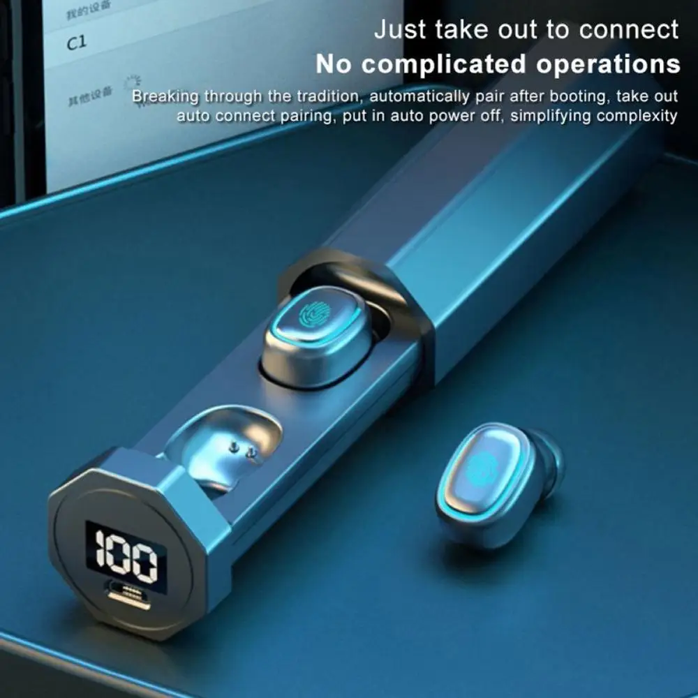 Lutiore True TWS Mini Bluetooth 5 0 Wireless Smart Touch Headphone Stereo Stylish Sport Earphone Removable Cable Box Portable