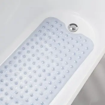 

PVC Anti-skid Bath Mat Rectangle Non-Slip Bathroom Massage Mat For Bathtub Shower Carpet Bath Mats with Suction Cup Foot Pedal